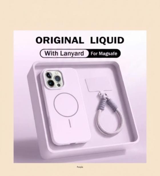 Liquid Silicone Lanyard Strap MagSafe Case