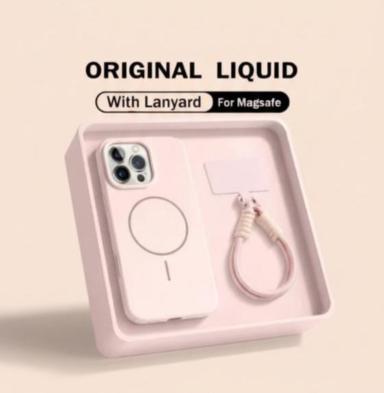 Liquid Silicone Lanyard Strap MagSafe Case