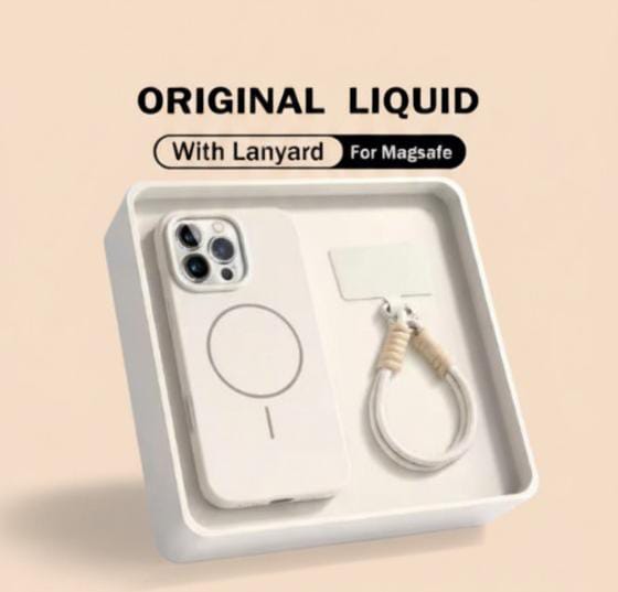 Liquid Silicone Lanyard Strap MagSafe Case