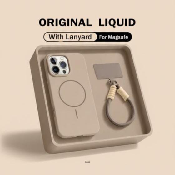 Liquid Silicone Lanyard Strap MagSafe Case