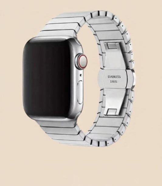 Titanium-Style Metal Strap for Apple Watch – Stainless Steel Bracelet Compatible with Ultra/Ultra 2 & Series 11/10/9/8/7/6/5/4/SE (40/42/44/45/46/49mm)